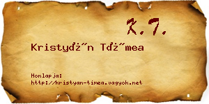 Kristyán Tímea névjegykártya